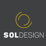 Sol Design Logo Cinza
